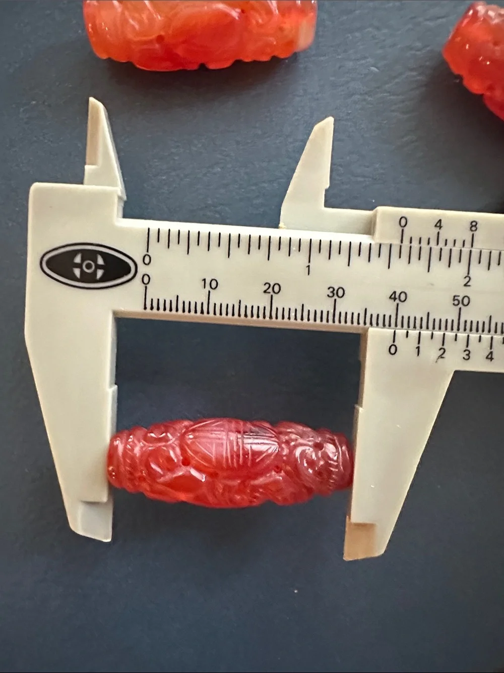 RARE Vintage LARGE Chinese Carved Carnelian Beads